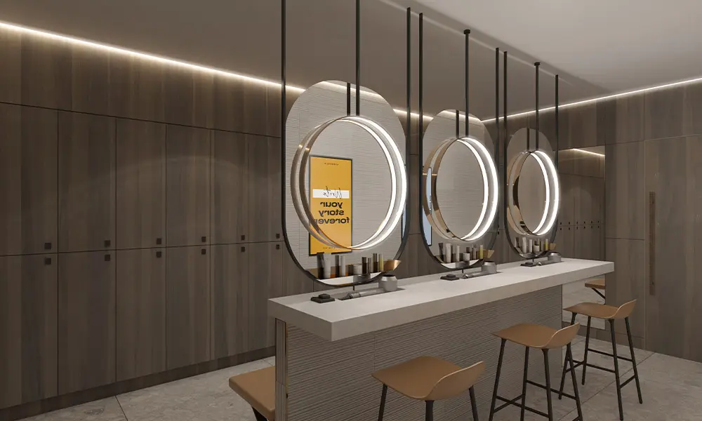 gym changing room design